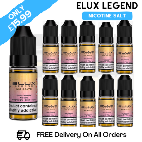 Buy Online Pink Lemonade Elux Legend Nicotine Salt Pack Of 10 - UK Vape Store