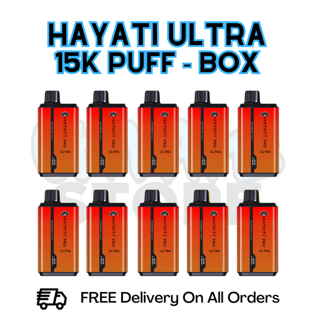Buy Online Raspberry Cola Hayati Pro Ultra 15K Puffs Box Of 10 - £85.99