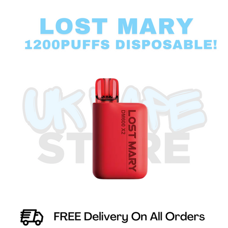 Buy Online Red Cherry Lost Mary DM600 X2 1200Puff Disposable Vape Kit