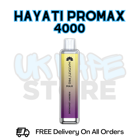 Buy online Riberry Lemonade Hayati Pro Max 4000Puffs 4K Disposable - Only £7.99
