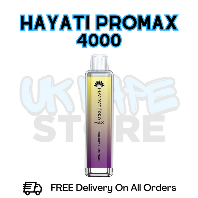 Buy online Riberry Lemonade Hayati Pro Max 4000Puffs 4K Disposable - Only £7.99