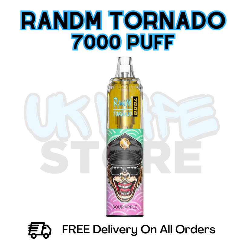 Buy Online Sour Apple RandM Tornado 7K 7000 Puff Vape - £5.99