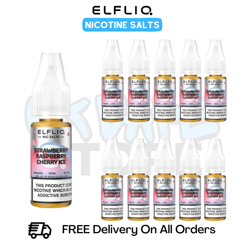Strawberry Raspberry Cherry ElfLiq Nicotine Salts Box Of 10
