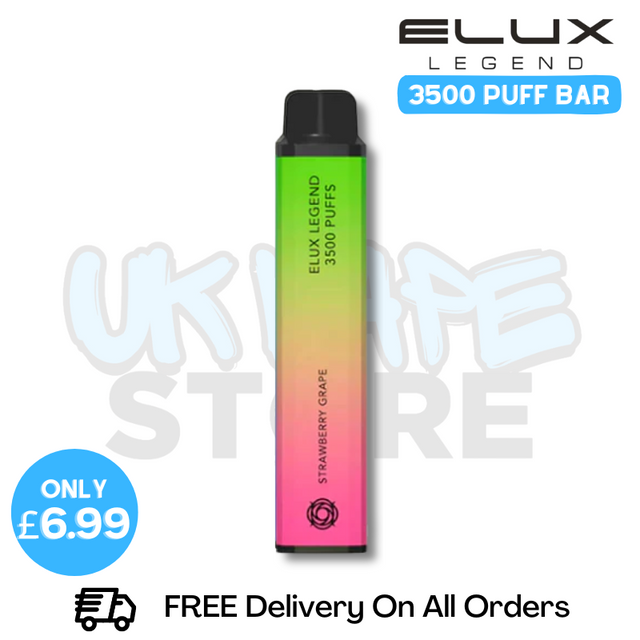 Shop Strawberry Grape Elux Legend 3500 Puff Vape Kit - ONLY £6.99 - UK Vape World