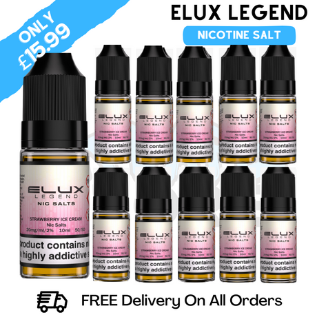 Buy Online Strawberry Ice Cream  Elux Legend Nicotine Salt Pack Of 10 - UK Vape Store