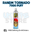 Buy Online Strawberry Kiwi RandM Tornado 7K 7000 Puff Vape - £5.99