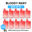 Shop Bloody Mary 600 Puff Strawberry Raspberry Cherry Ice Pack Of 10 - UK Vape Store