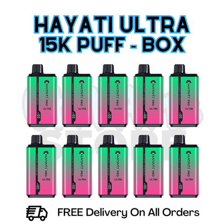 Buy Online Strawberry Watermelon Hayati Pro Ultra 15K Puffs Box Of 10 - £85.99