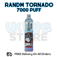 Buy Online Strawberry Watermelon RandM Tornado 7K 7000 Puff Vape - £5.99