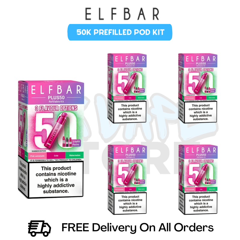 Summer Edition Elf Bar Plus 50k Prefilled Pod Kit Box Of 5