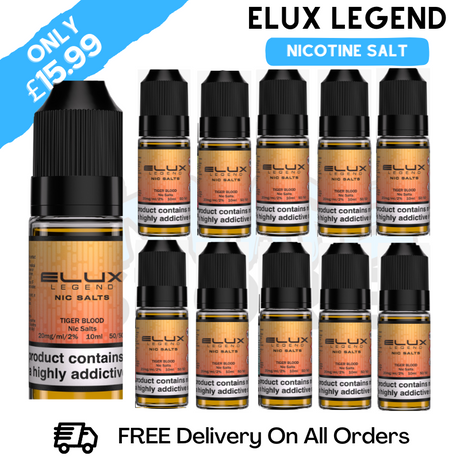 Buy Online Tiger Blood Elux Legend Nicotine Salt Pack Of 10 - UK Vape Store