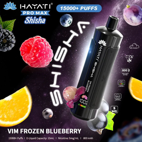 Buy online Vim Frozen Blueberry Hayati Shisha 15K Puff Vape Kit