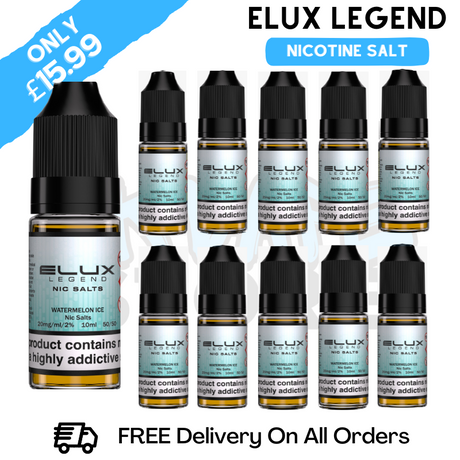 Buy Online Watermelon Ice Elux Legend Nicotine Salt Pack Of 10 - UK Vape Store