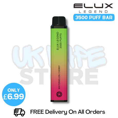Shop Watermelon Cherry Elux Legend 3500 Puff Vape Kit - ONLY £6.99 - UK Vape Store