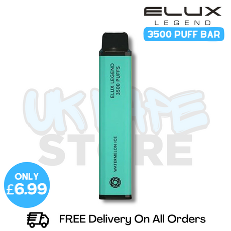Shop Watermelon Ice Elux Legend 3500 Puff Vape Kit - ONLY £6.99 - UK Vape Store