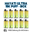Buy Online Watermelon Kiwi Passion Fruit Hayati Pro Ultra 15K Puffs Box Of 10 - £85.99