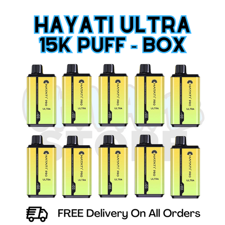 Buy Online Watermelon Kiwi Passion Fruit Hayati Pro Ultra 15K Puffs Box Of 10 - £85.99