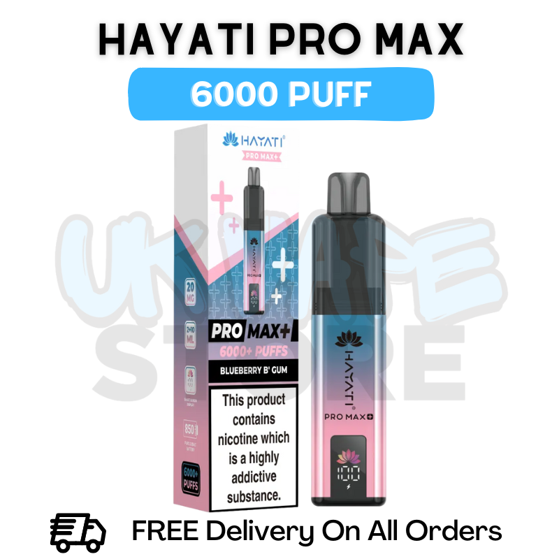 Blueberry Bubblegum Hayati Pro Max 6000 Kit UK Vape Store Blueberry Bubblegum Hayati Pro Max 6000 Kit UK Vape Store