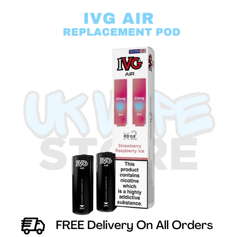 Buy Online Strawberry Raspberry Ice IVG Air Prefilled Pod - £3.49