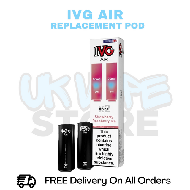 Buy Online Strawberry Raspberry Ice IVG Air Prefilled Pod - £3.49