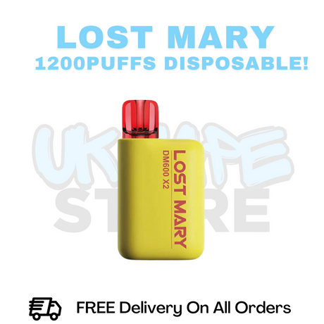 Buy Online Lemon Lime Lost Mary DM600 X2 1200Puff Disposable Vape Kit
