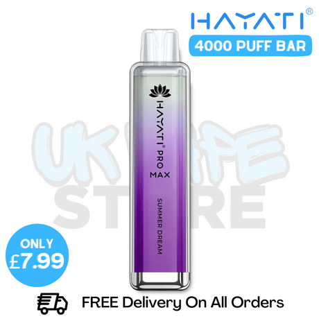 Shop Summer Dream Hayati Pro Max 4000Puffs 4K Disposable - Only £7.99 - UK Vape Store
